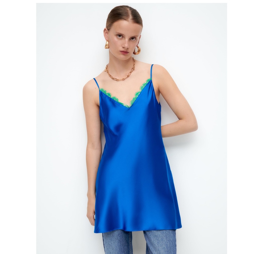 Zara satin lingerie style dress